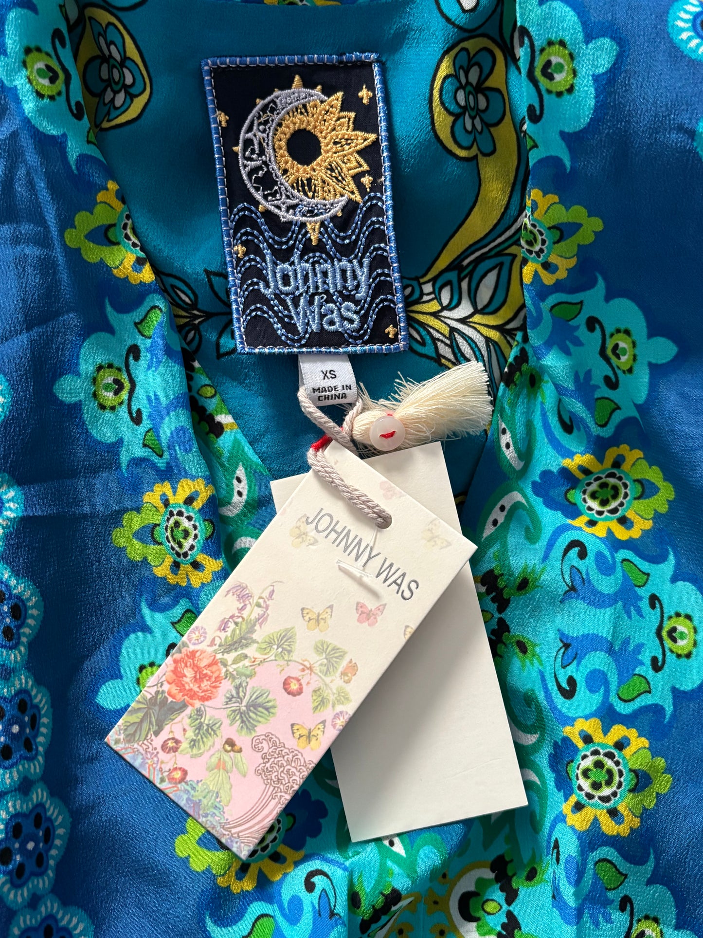 New JOHNNY WAS "Kahinu" Silk Maxi Dress Size XS