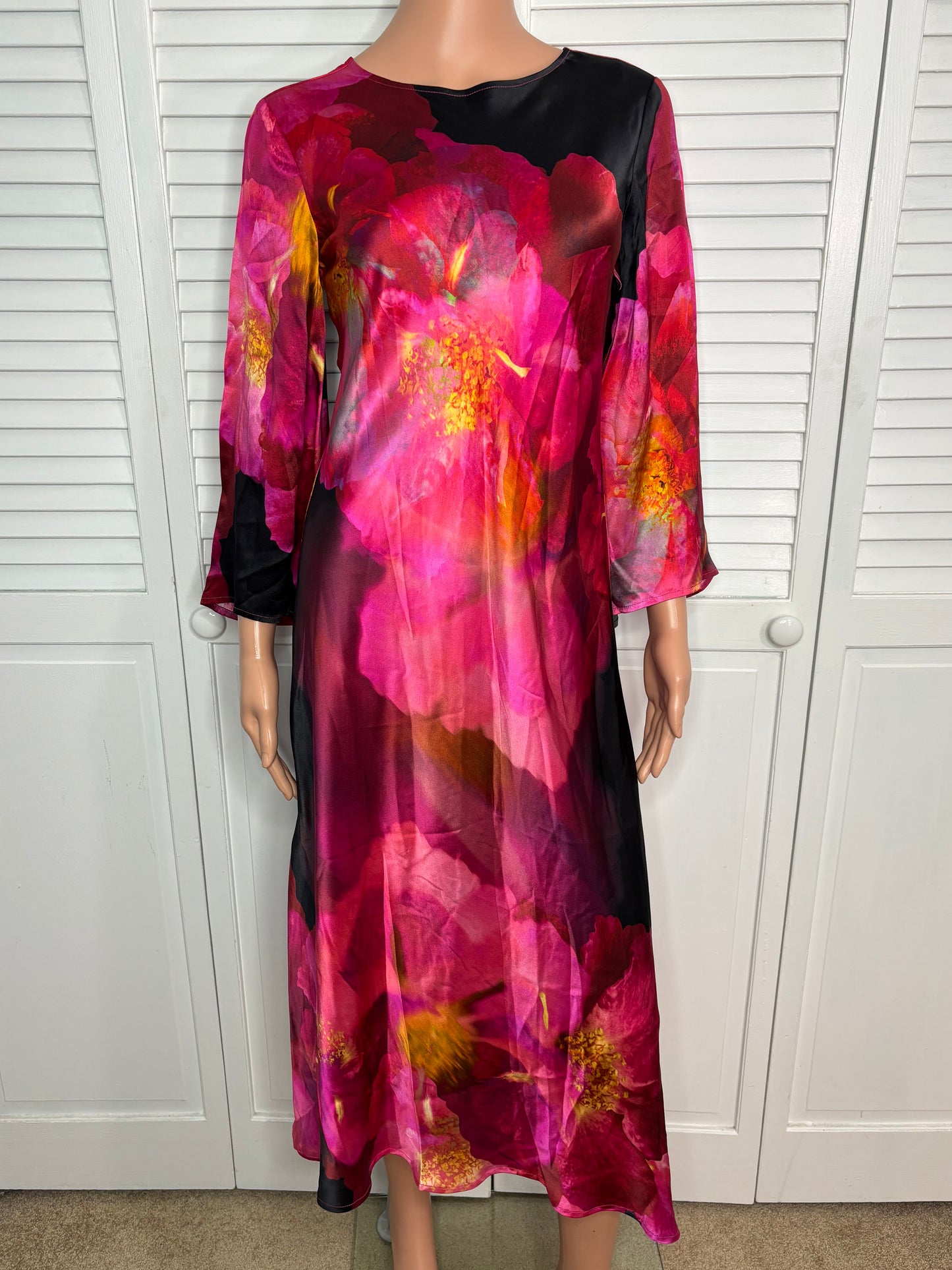 New JOHNNY WAS Workshop Silk Flared Sleeve Dress Size XS
