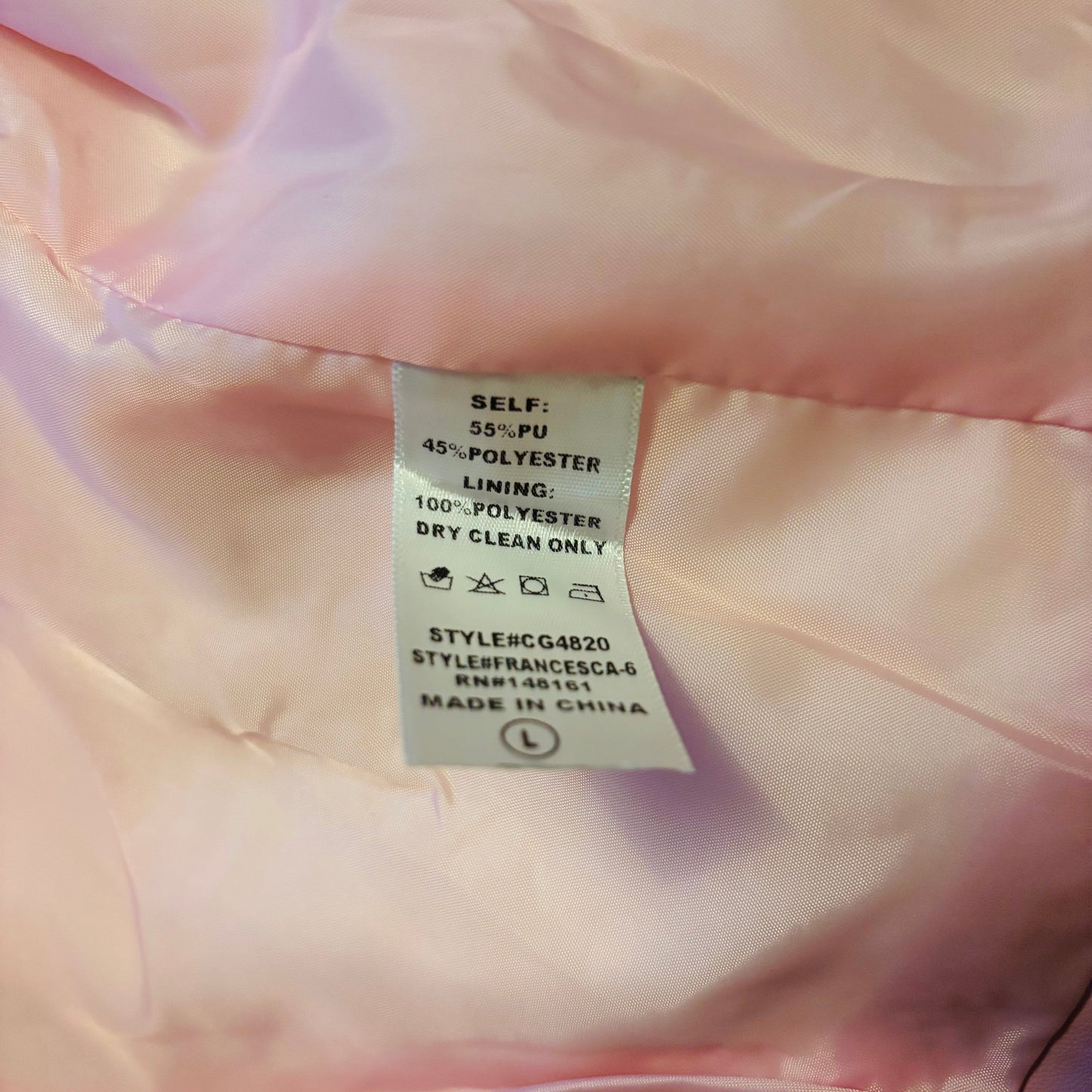 *New* BUDDY LOVE Francesca Fringe Vegan Leather Jacket in Pink Size Large