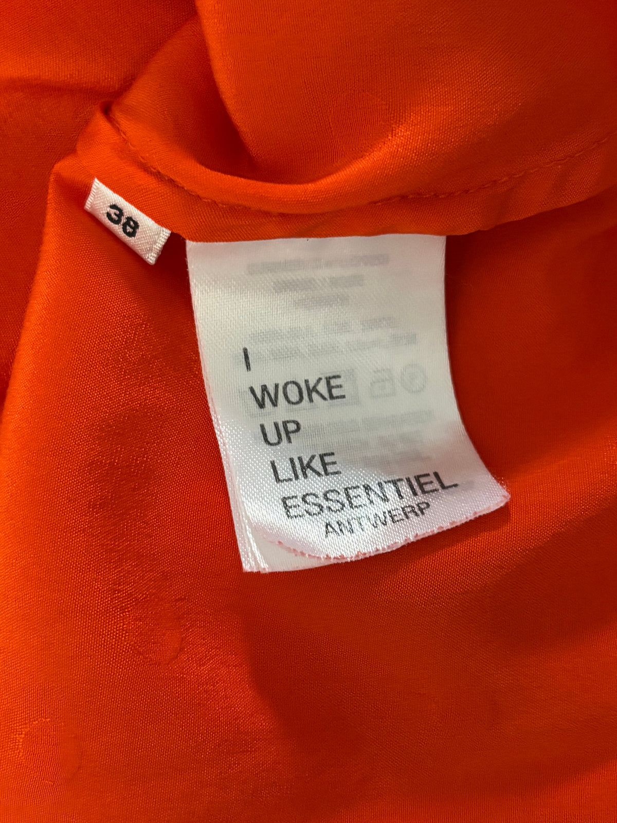 ESSENTIEL ANTWERP Viesbeth Orange Jacquard Silk Midi Dress Size Small