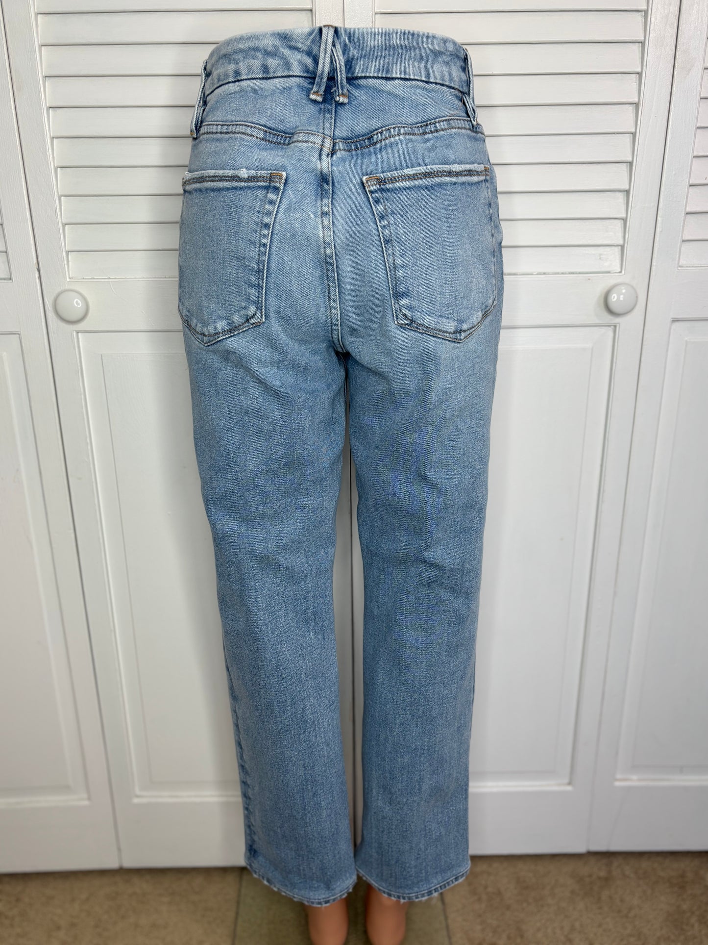 GOOD AMERICAN Good Boy Vintage Wash Straight Leg Jeans Size 4
