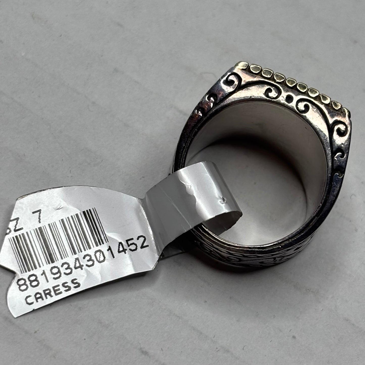 New BRIGHTON Retired "Caress" Scroll Ring Size 7