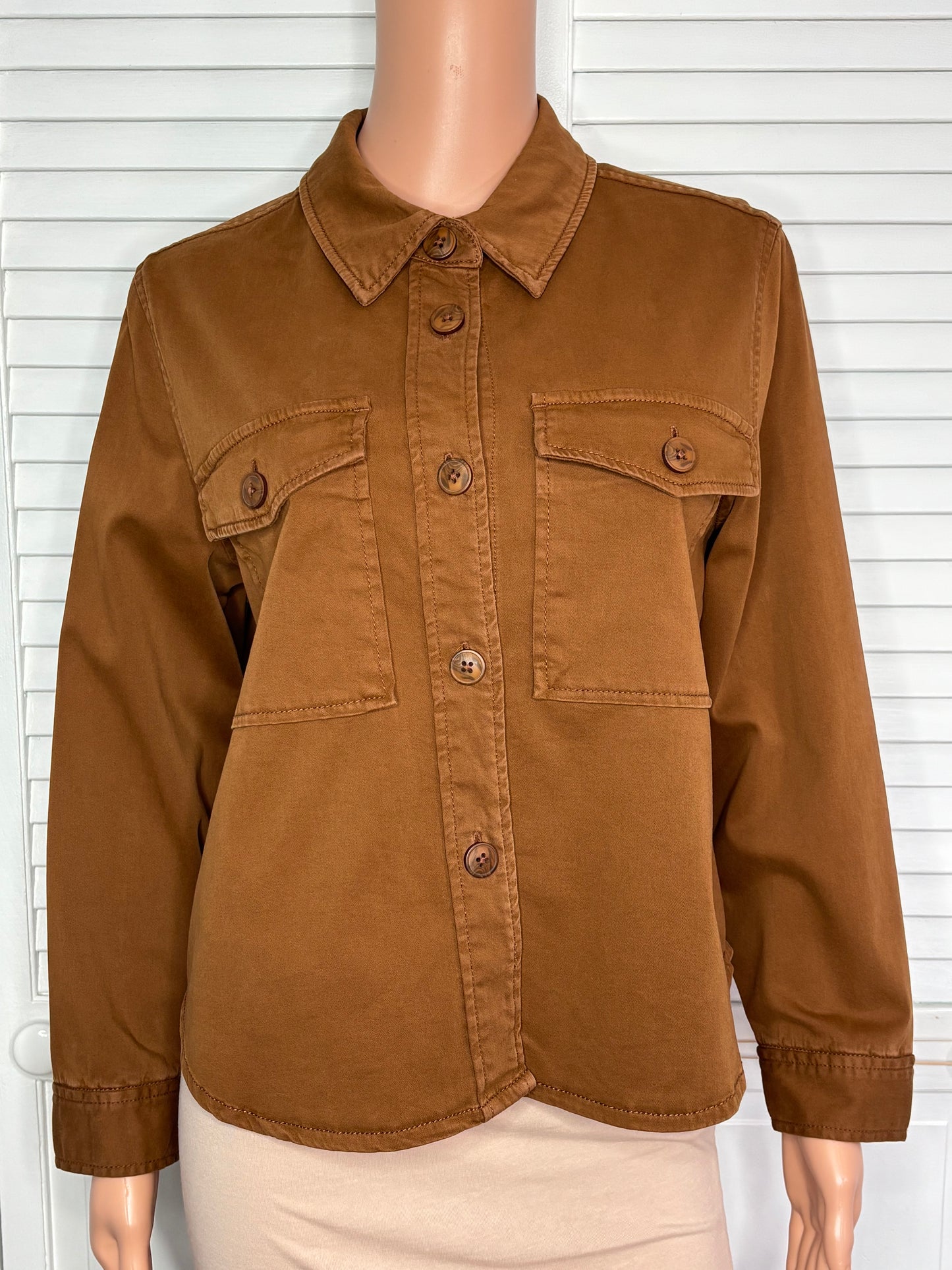 LIVERPOOL Los Angeles Brown Utility Shacket Size Small