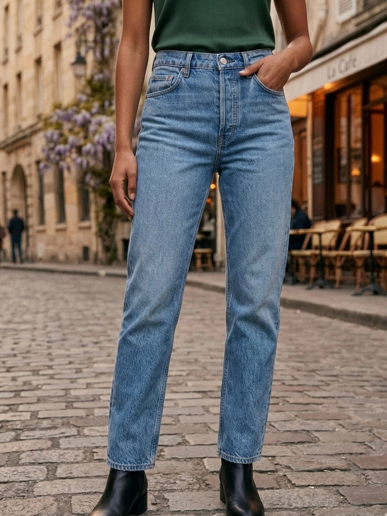 REFORMATION Cynthia High Rise Blue Jeans Size 28