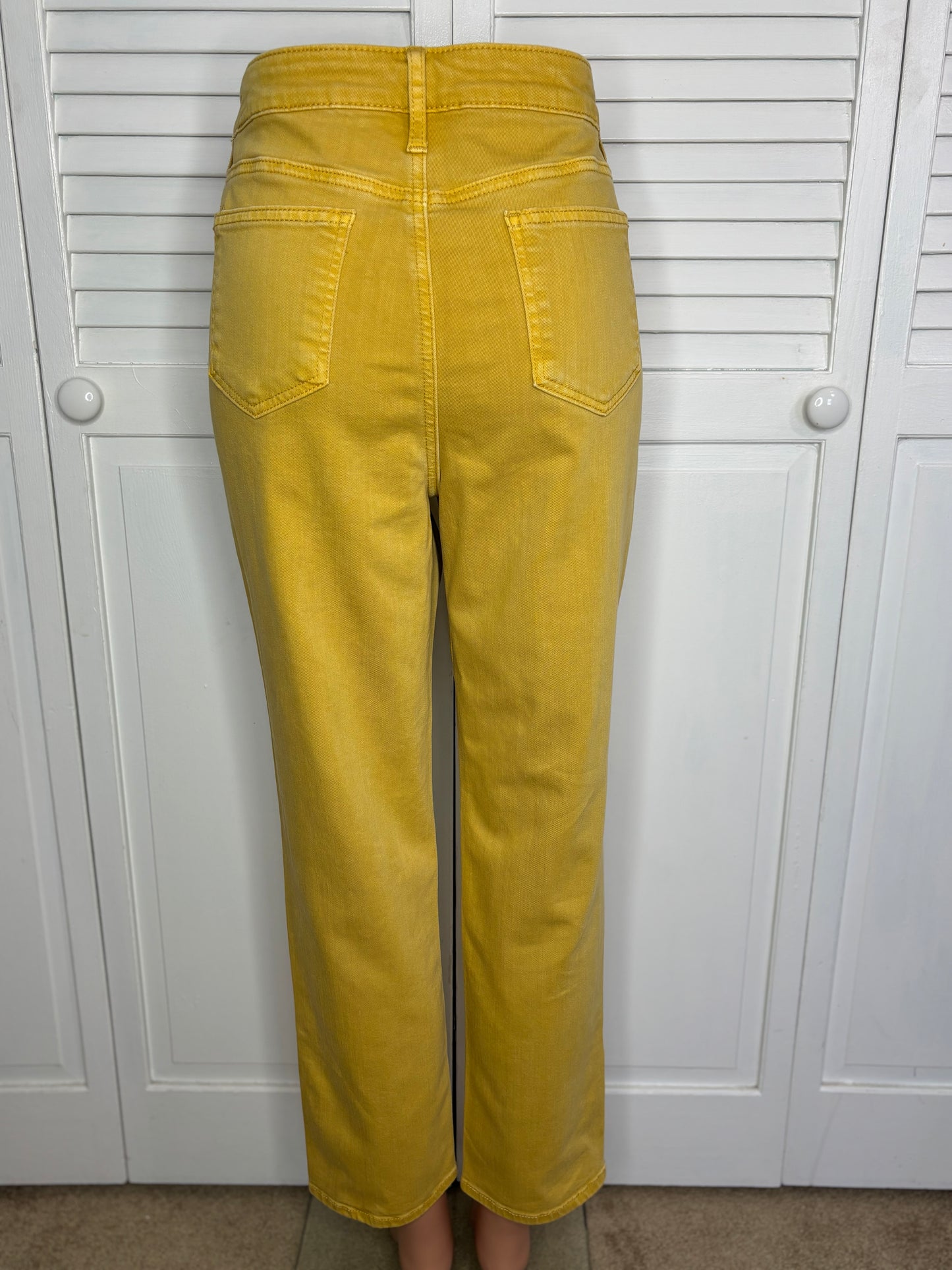 CHICO’S Mustard Yellow Girlfriend Slim Leg Ankle Jeans Size 8R