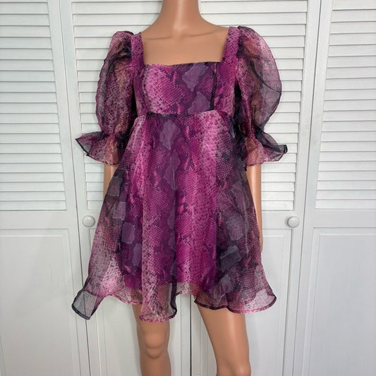 New BUDDY LOVE Betsy Puff Sleeve Babydoll Dress Size XS
