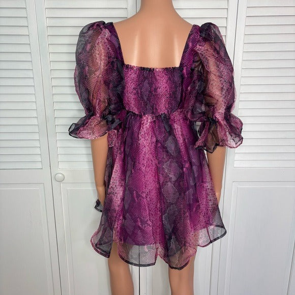 New BUDDY LOVE Betsy Puff Sleeve Babydoll Dress Size XS