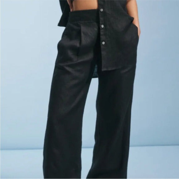 AYR The Supremo Pant in Black Heavyweight Silk Size Small