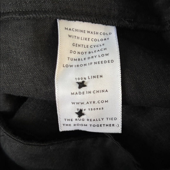 AYR The Supremo Pant in Black Heavyweight Silk Size Small