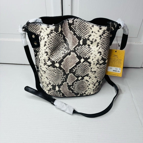 New PATRICIA NASH Lavello Leather Crossbody Bucket Bag in Python