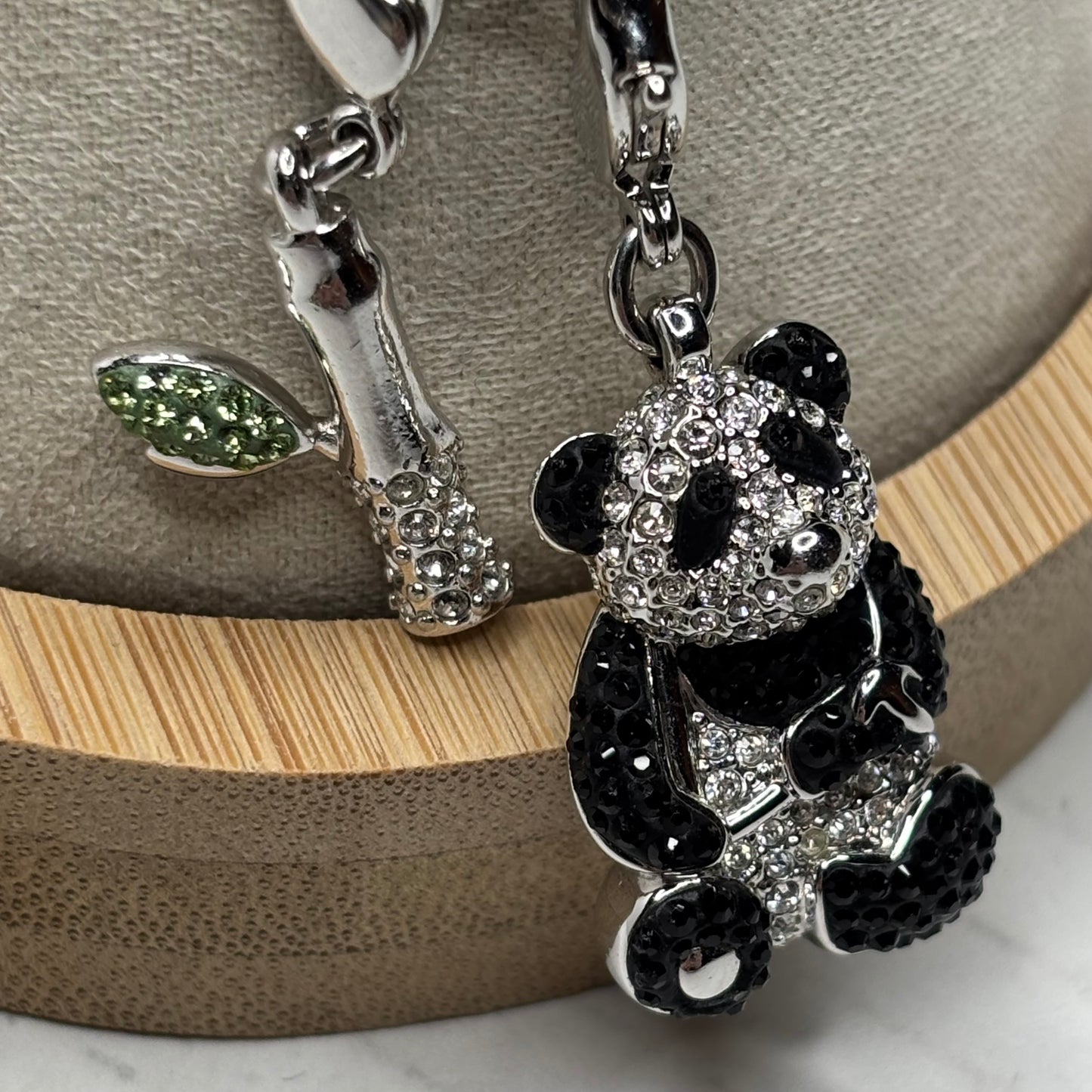 SWAROVSKI Crystal Panda & Bamboo Charm Bracelet