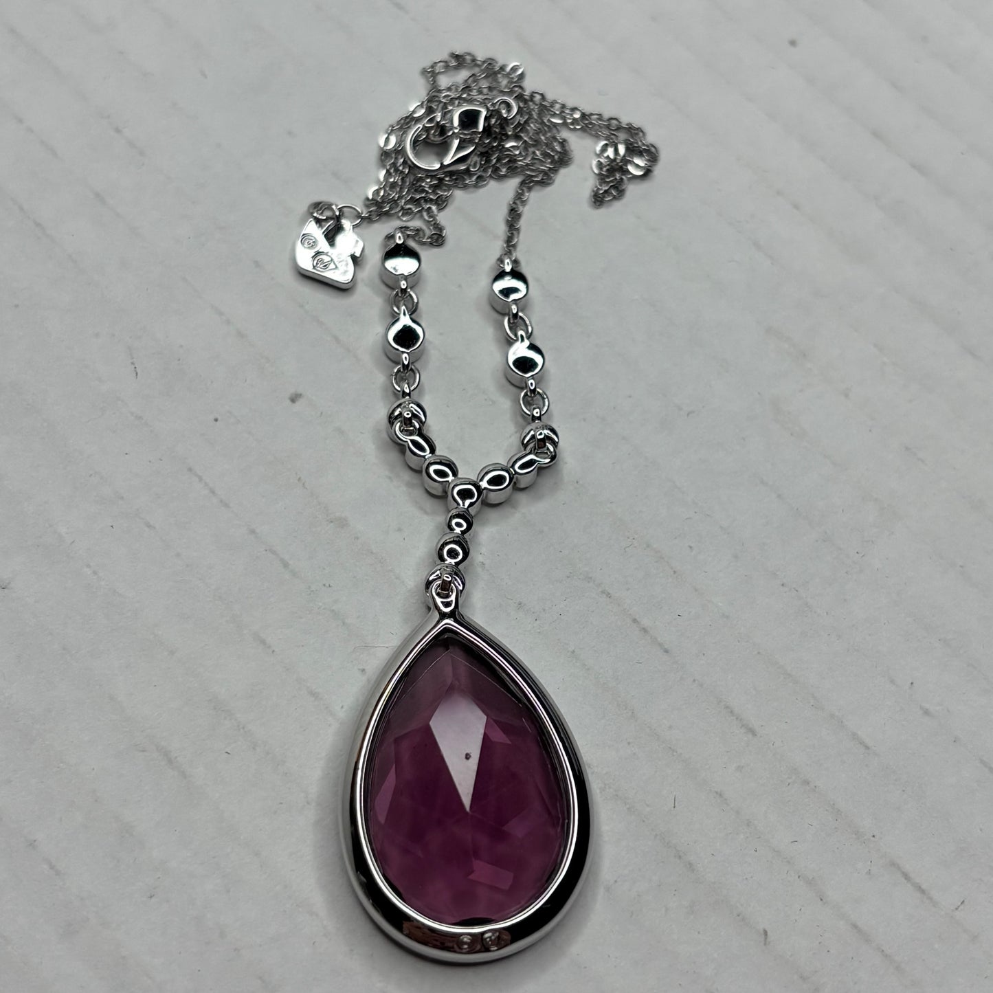 SWAROVSKI Pear-Cut Amethyst Purple Crystal Pendant Necklace