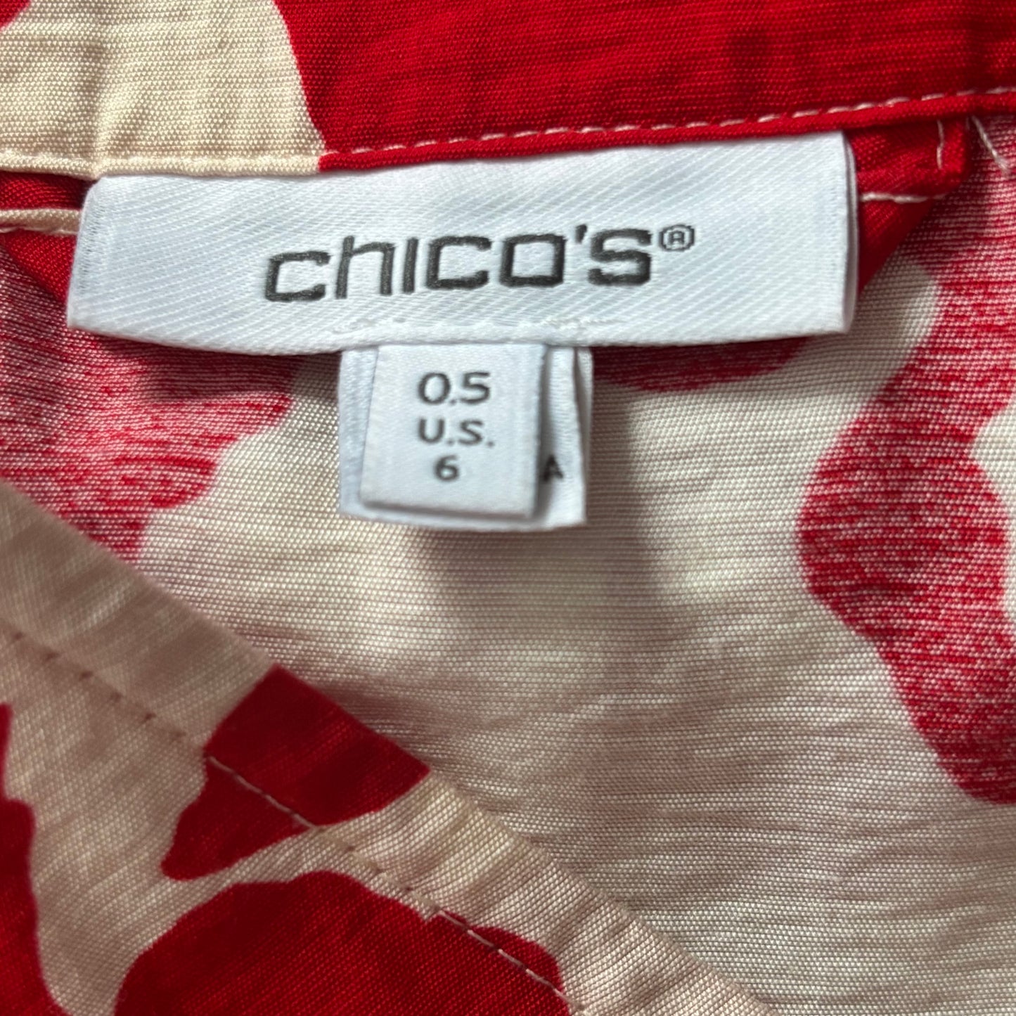 CHICO’S Floral Ruffle-Sleeved Midi Dress Size 6