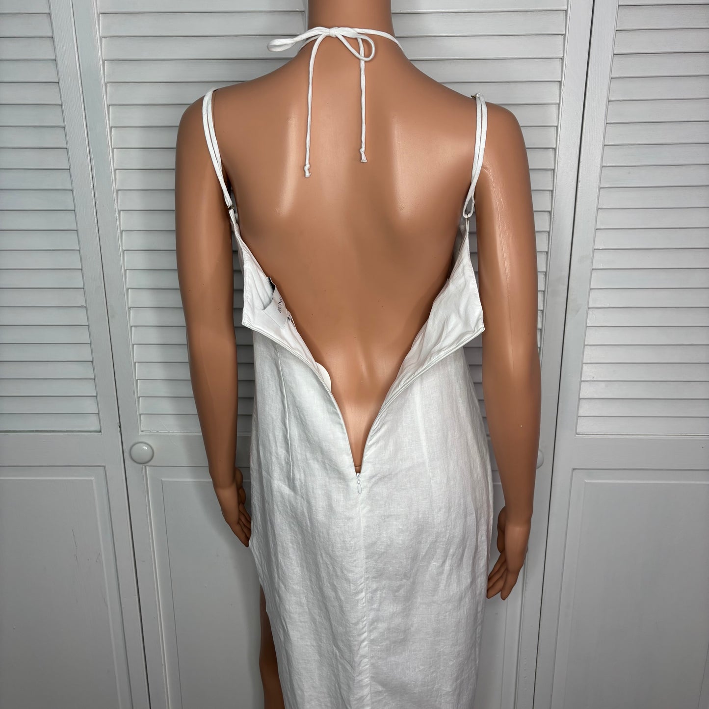 RUMER THE LABEL Freya White Linen Maxi Dress Size Small