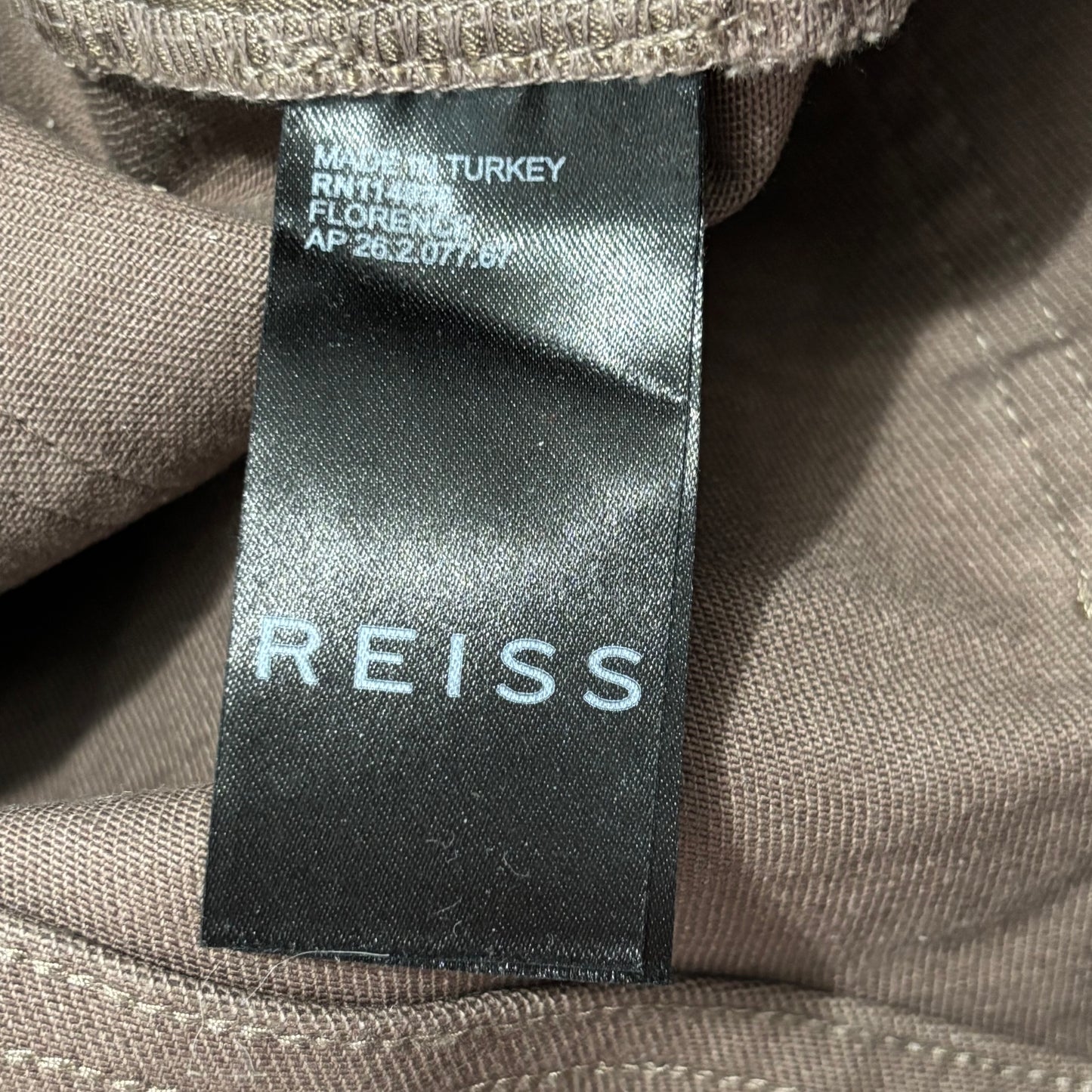 REISS Florence High-Rise Flared Trousers in Mink Size 10