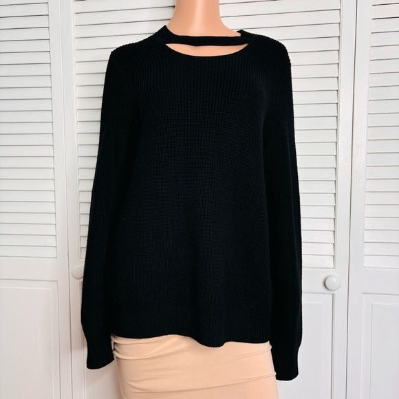 RAG & BONE Black Knit Ribbed Sweater Size Medium