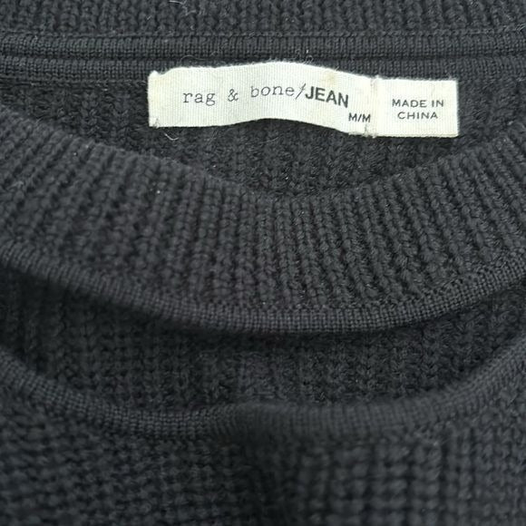 RAG & BONE Black Knit Ribbed Sweater Size Medium