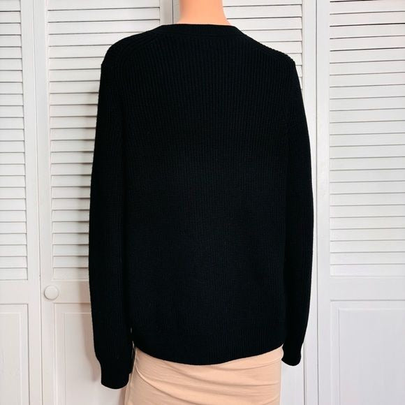 RAG & BONE Black Knit Ribbed Sweater Size Medium