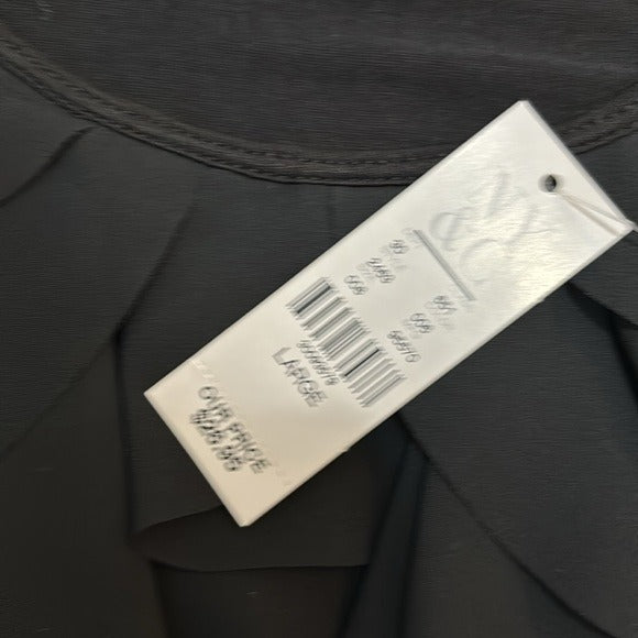 NEW NEW YORK & COMPANY Black Ruffle Front Tank Top Size Large