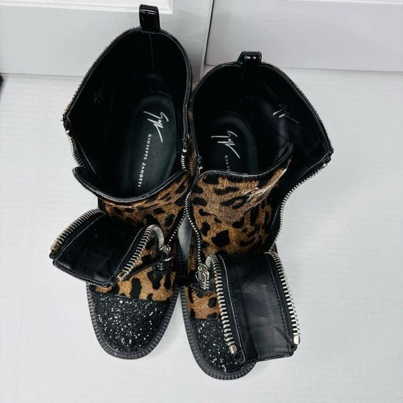 Giuseppe Zanotti Austin Pony Fur Boots Size 38