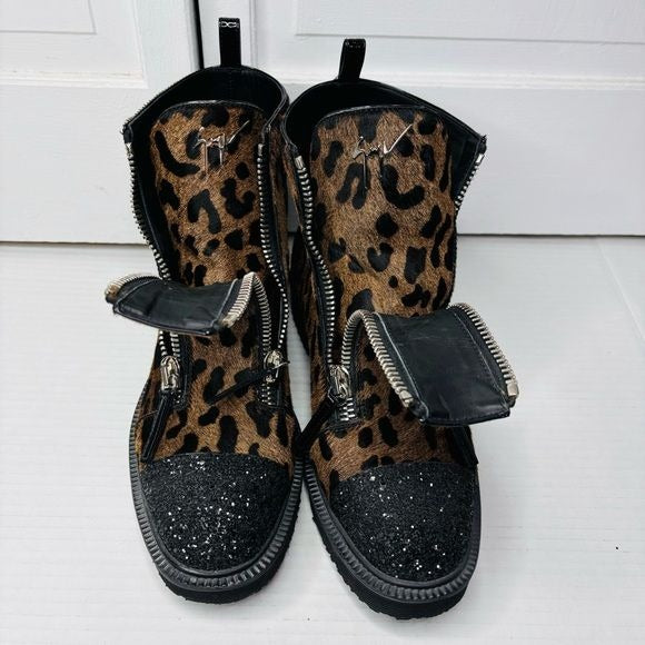 Giuseppe Zanotti Austin Pony Fur Boots Size 38