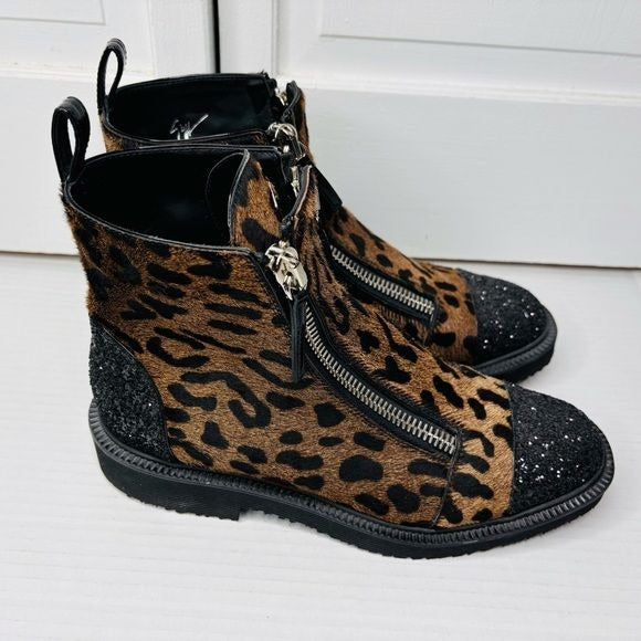 Giuseppe Zanotti Austin Pony Fur Boots Size 38