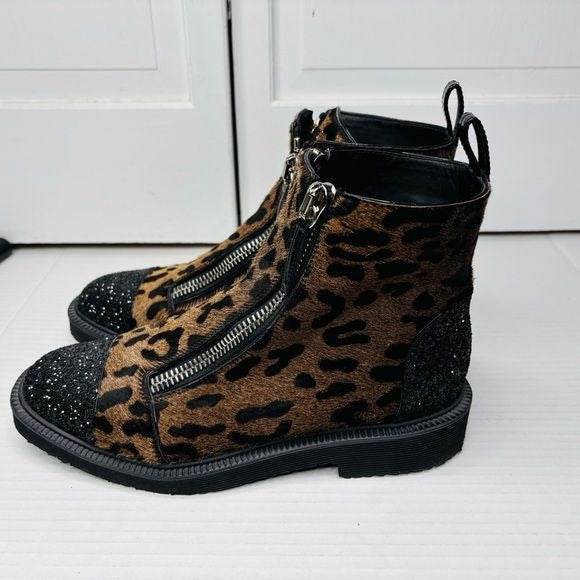 Giuseppe Zanotti Austin Pony Fur Boots Size 38