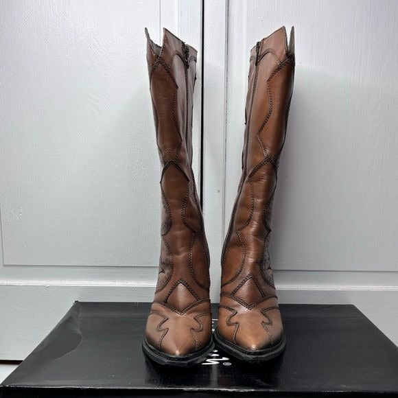 LUICHINY City Nights Knee-High Cognac Boot Size 7