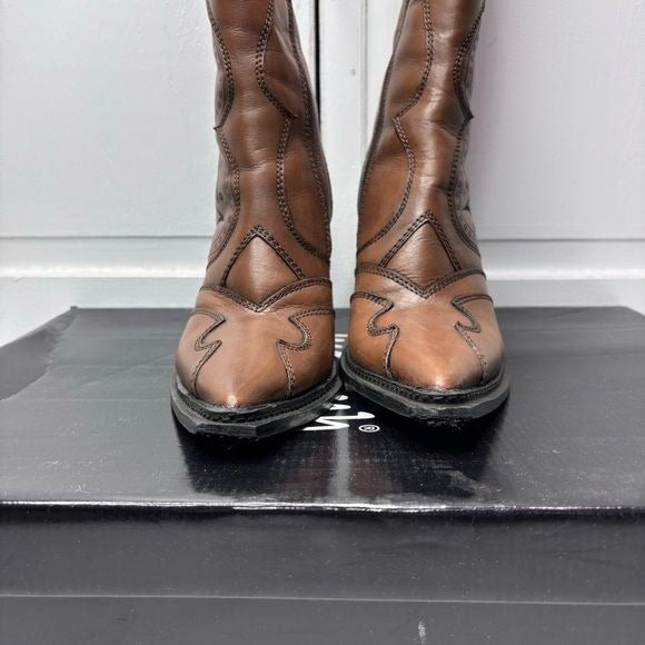 LUICHINY City Nights Knee-High Cognac Boot Size 7