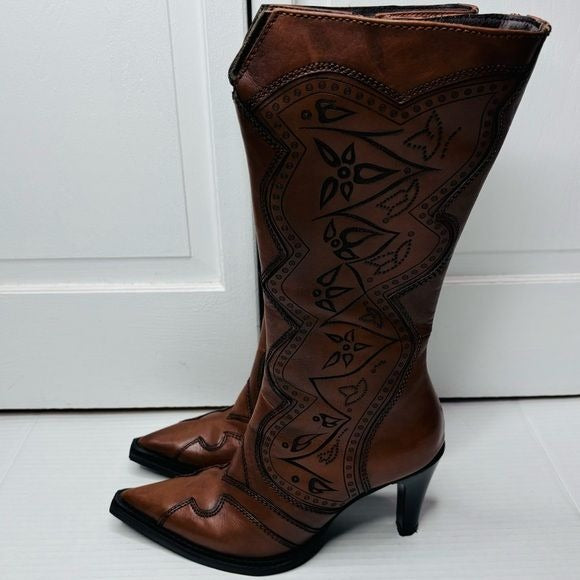 LUICHINY City Nights Knee-High Cognac Boot Size 7