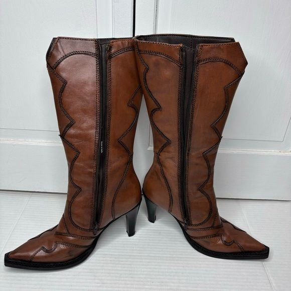 LUICHINY City Nights Knee-High Cognac Boot Size 7