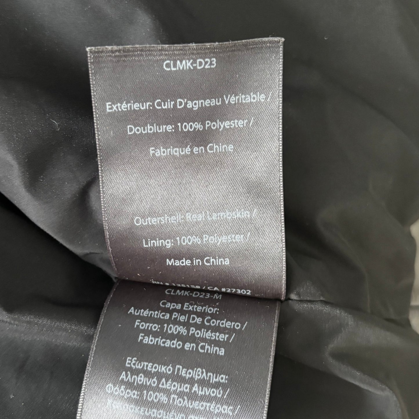 MACKAGE Genuine Lambskin Black Leather Moto Jacket Size Medium