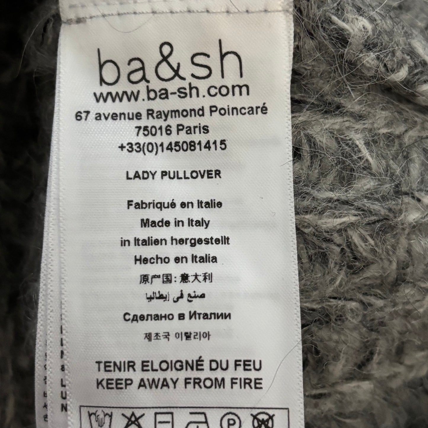 BA&SH Balti Zip-Up Alpaca Blend Pullover Sweater Size Medium