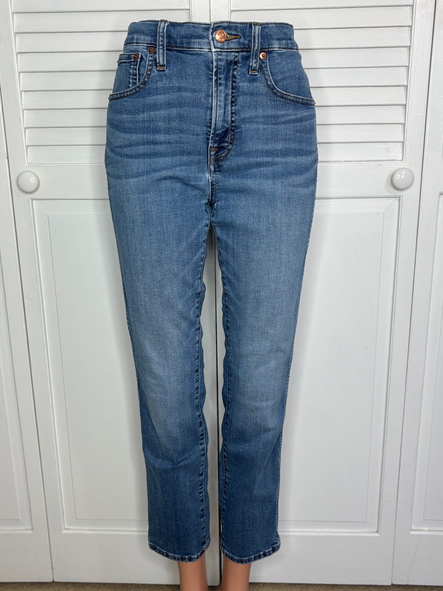 J.CREW Blue Vintage Straight High-Rise Jeans Size 28