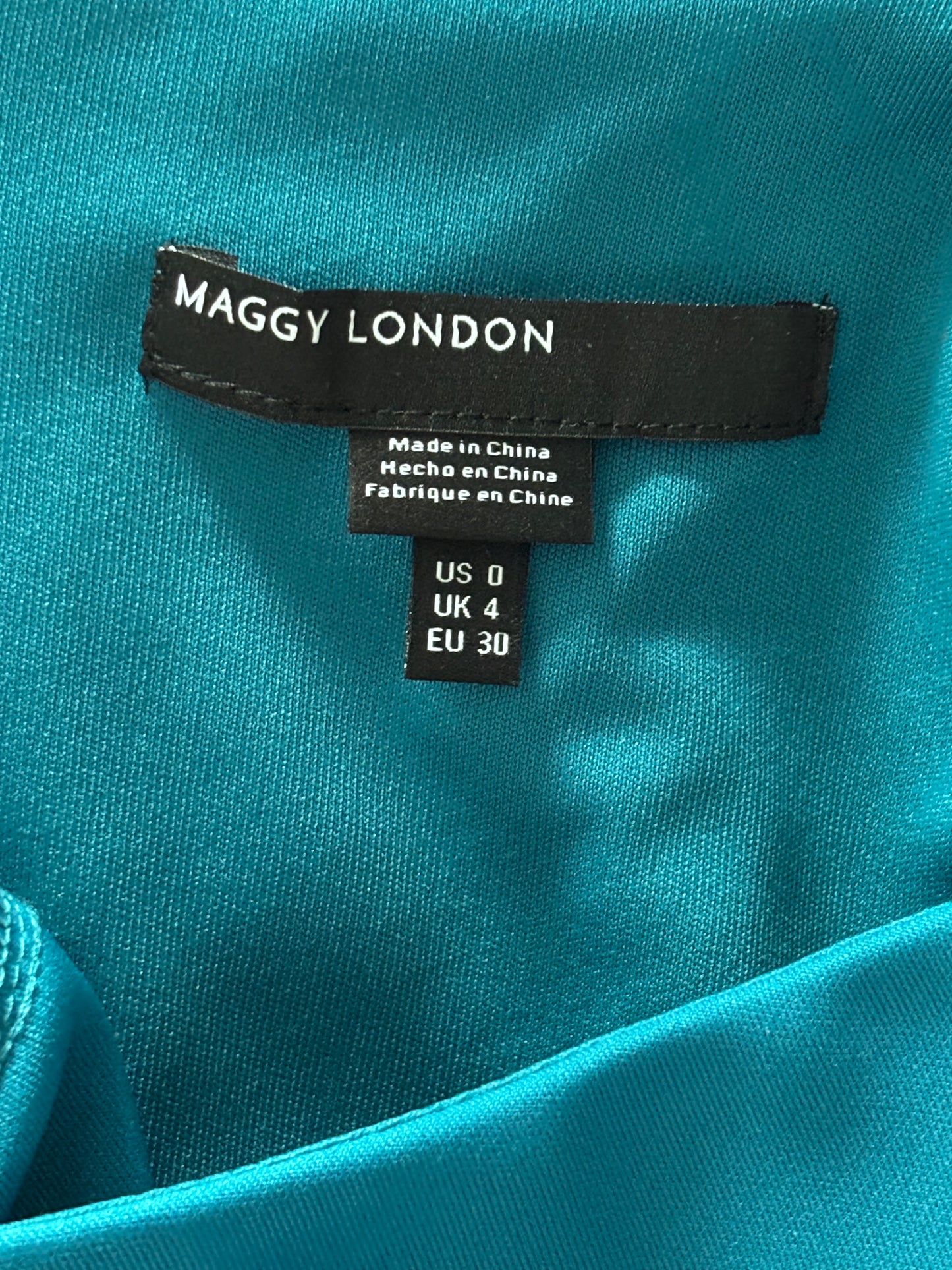 New MAGGY LONDON Blue Scuba Crepe Sheath Dress Size 0