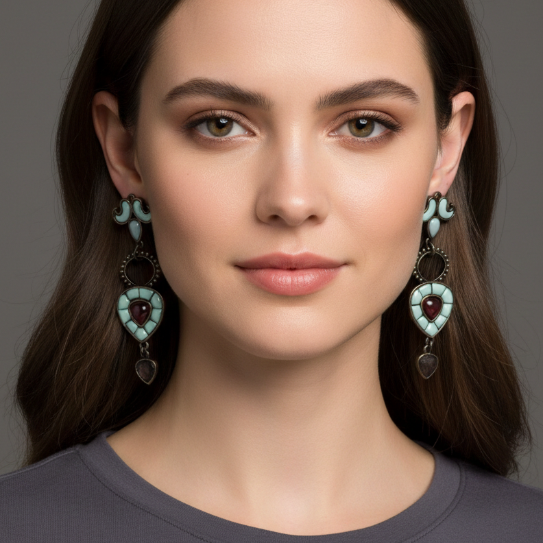 New LUCKY BRAND Boho Mosaic Drop Earrings