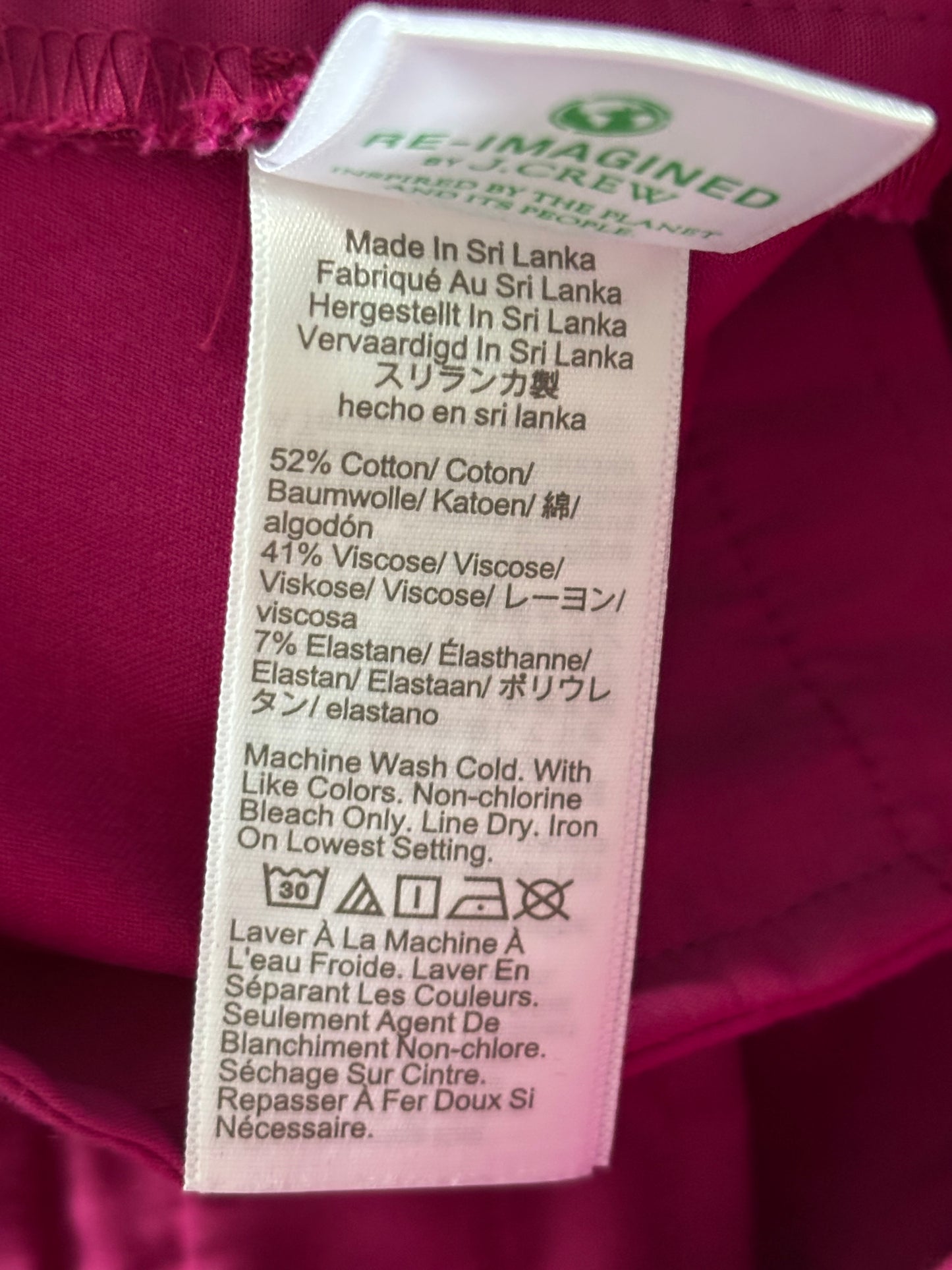 New J.CREW Kallie Straight-Leg Pant in Vibrant Fuchsia Pink Size 6
