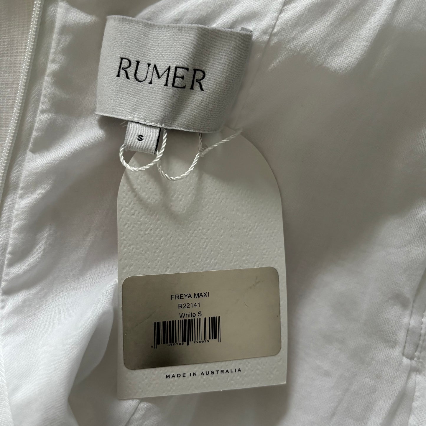 RUMER THE LABEL Freya White Linen Maxi Dress Size Small