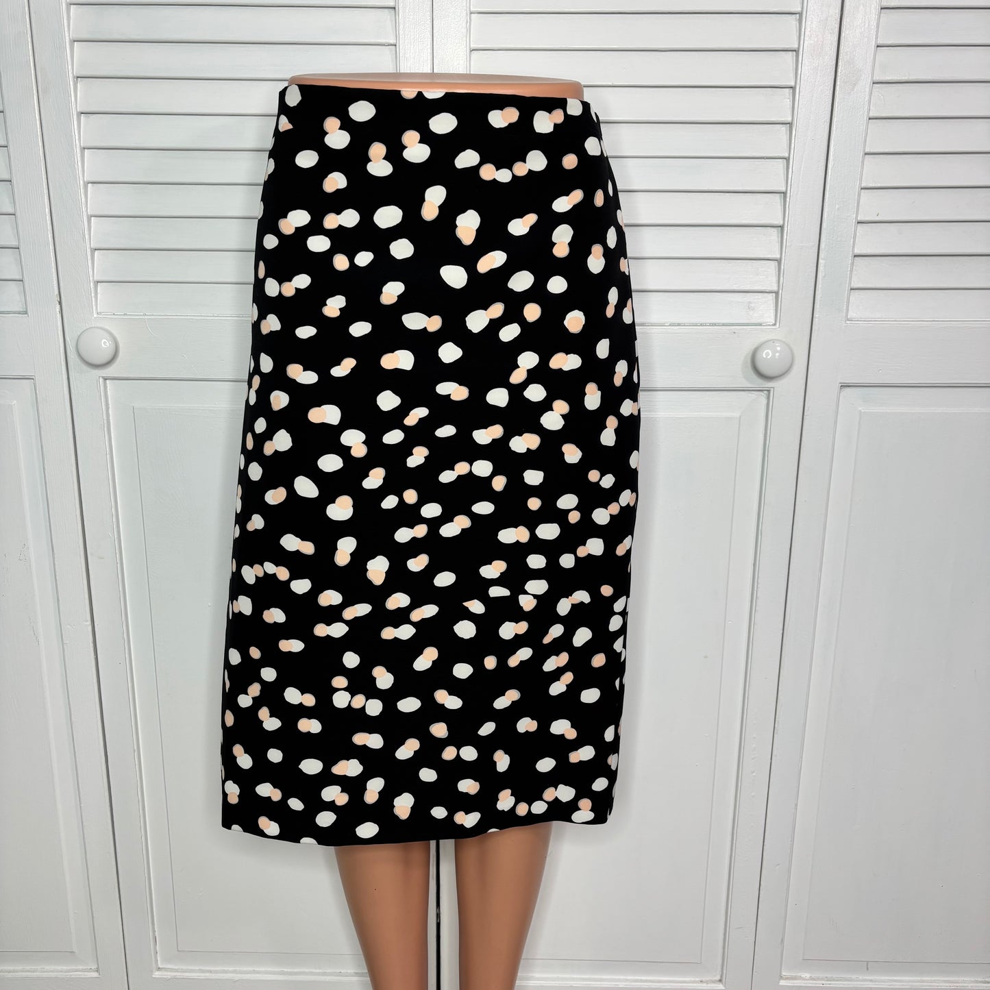 PHILOSOPHY Dotted Pencil Skirt in Black Size 14
