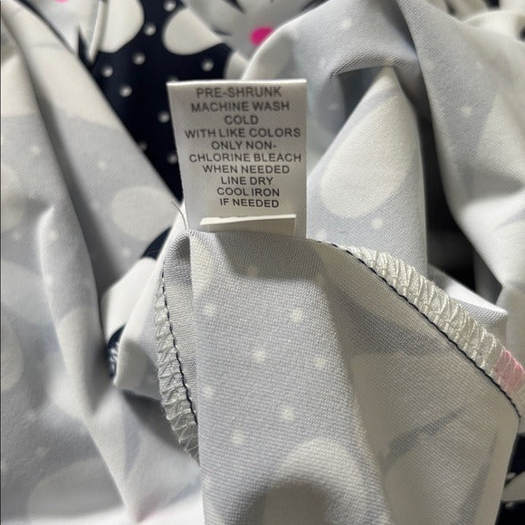 LULU B Floral Navy Blue Button Tunic Size Medium