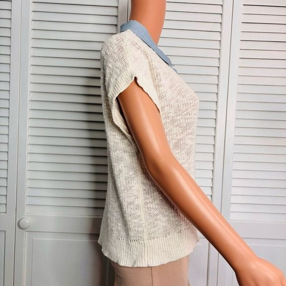 LALAVON White Turn Around Top Size Large