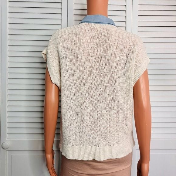 LALAVON White Turn Around Top Size Large