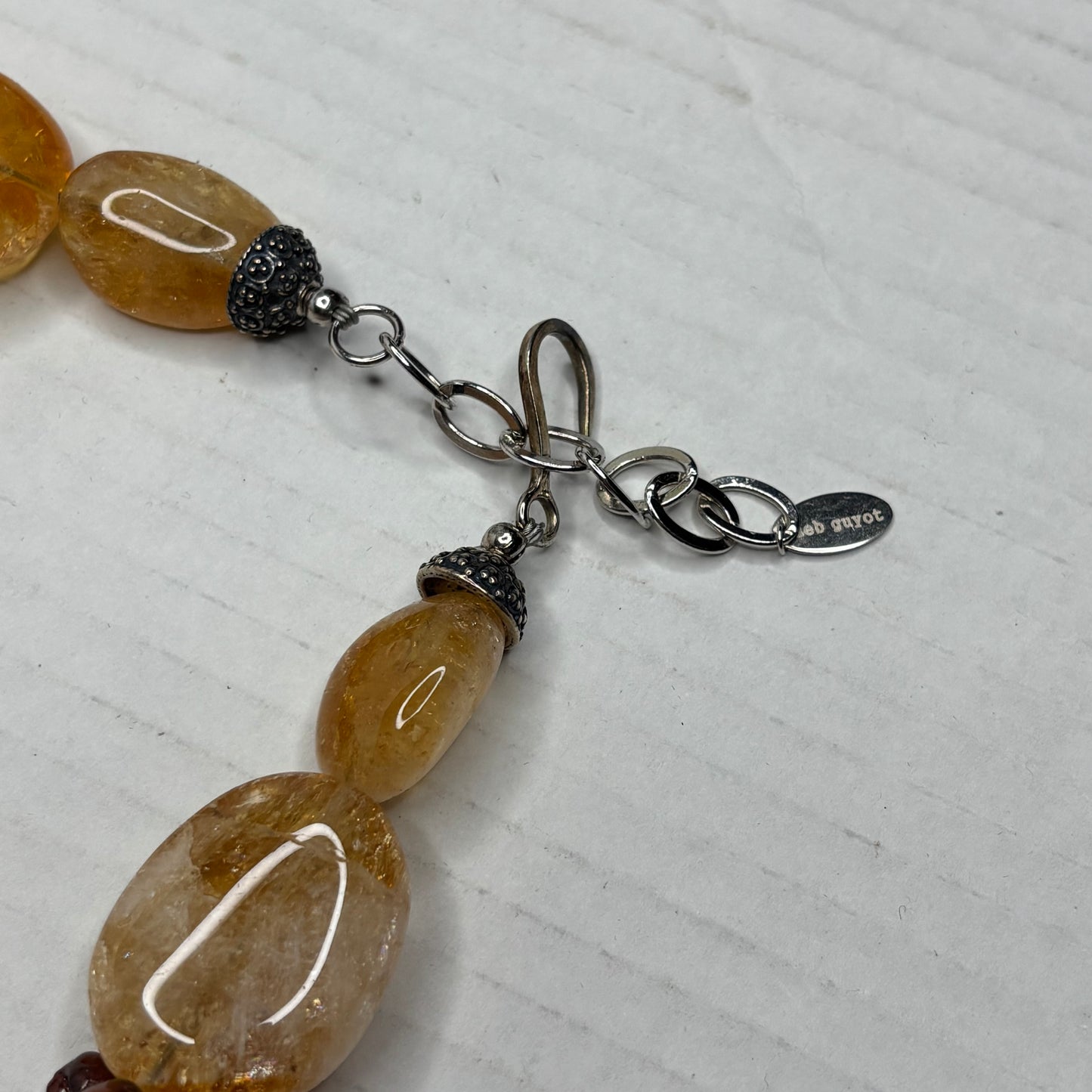 DEB GUYOT Sterling Silver Citrine & Baroque Pearl Necklace