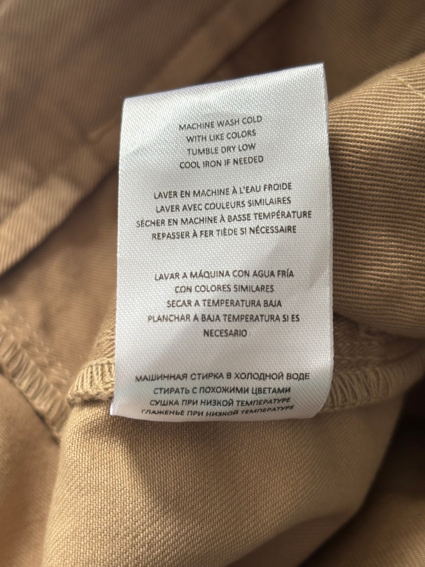 New RE/DONE 90s Trouser Short in Washed Khaki Size 29