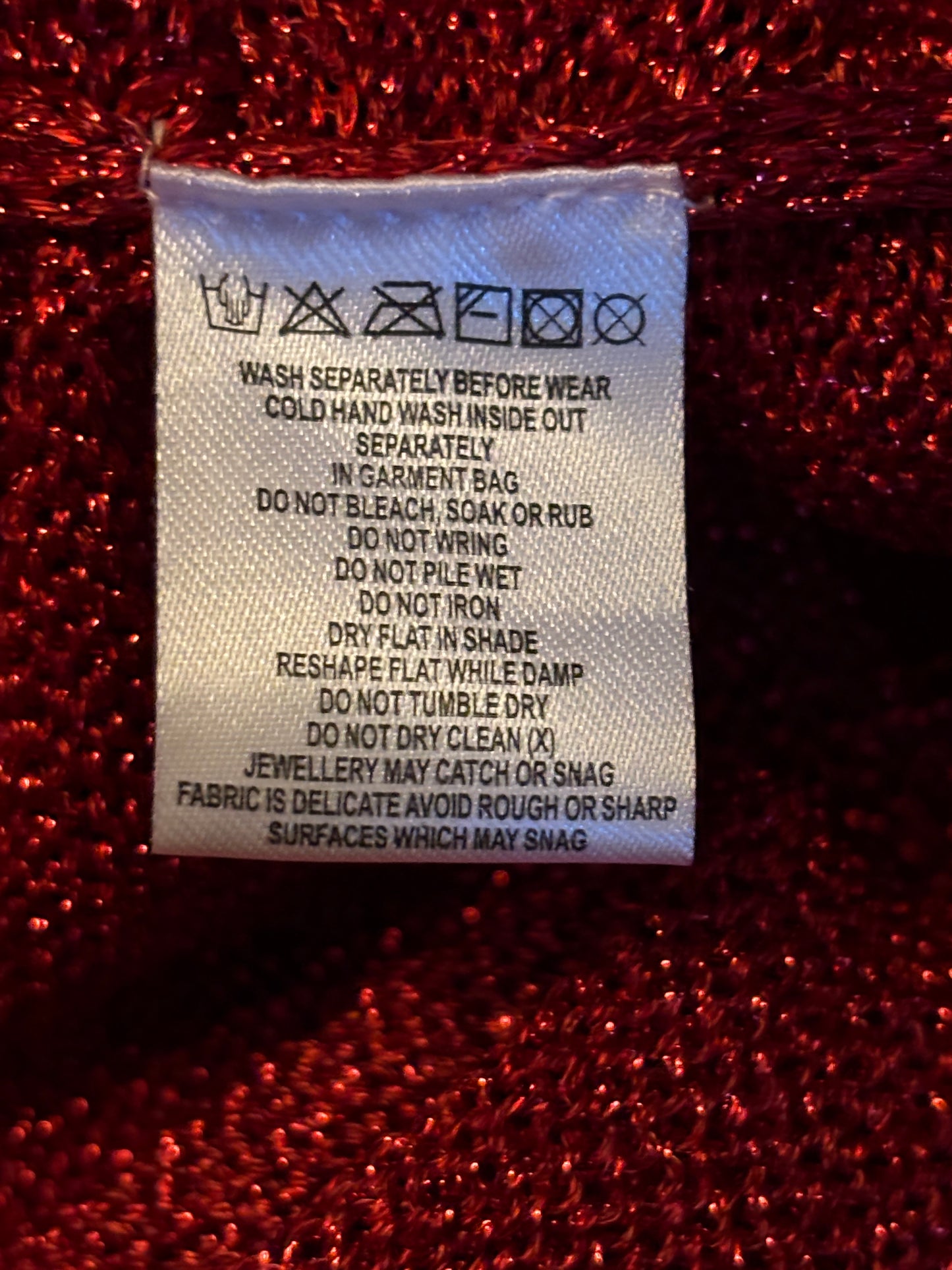 New MESHKI Red Metallic Off-Shoulder Knit Mini Dress Size Large