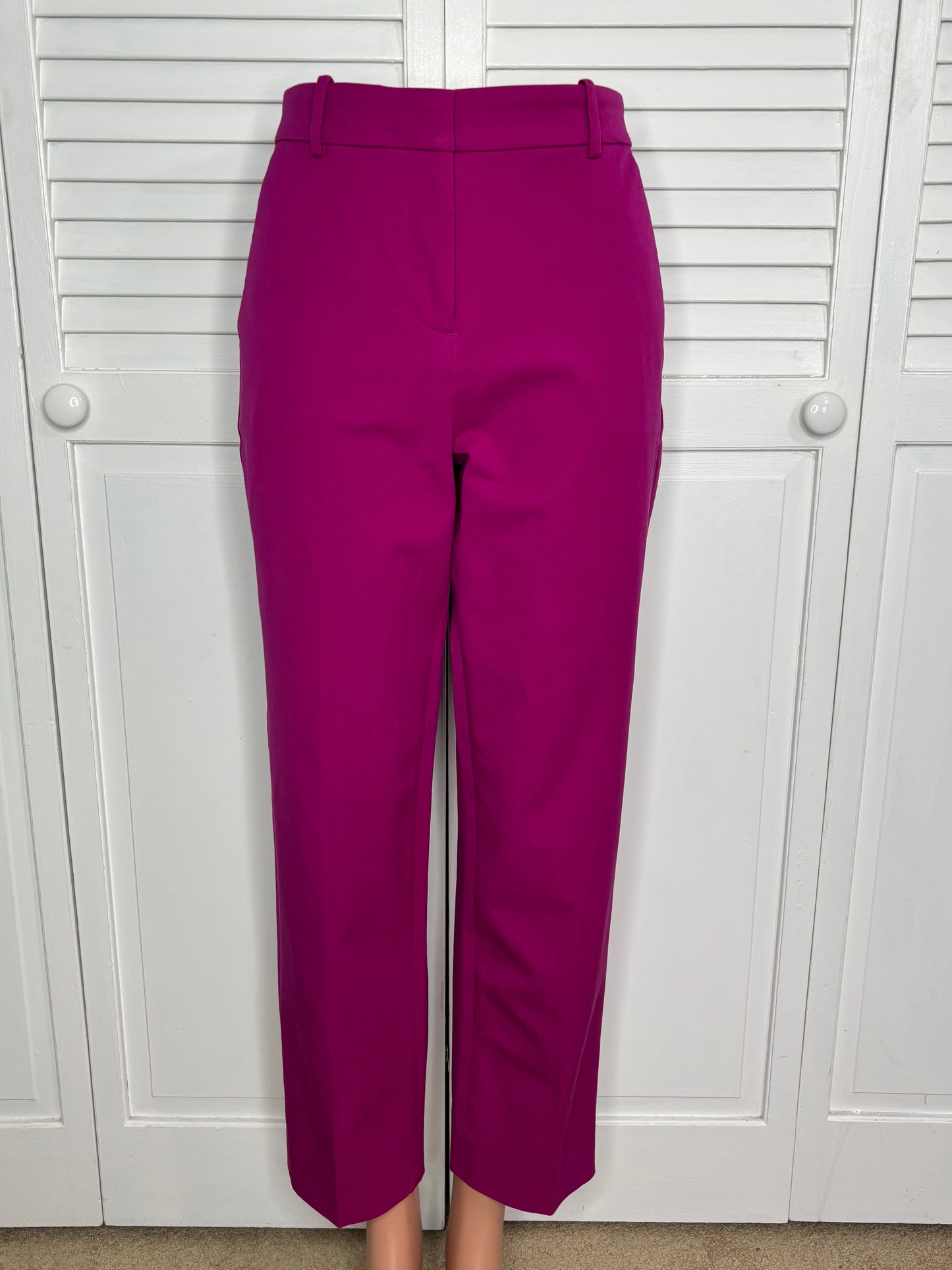 New J.CREW Kallie Straight-Leg Pant in Vibrant Fuchsia Pink Size 6