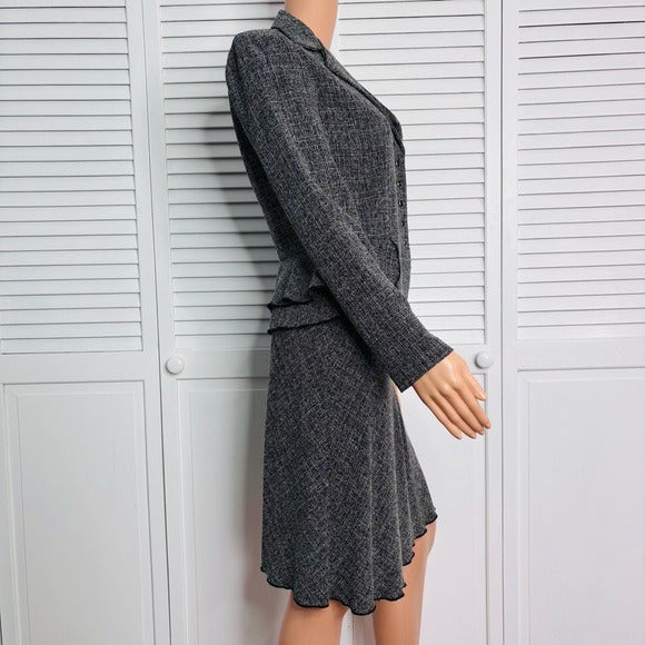 BREAKIN’ LOOSE Gray Tweed Blazer and Skirt Suit Size 6