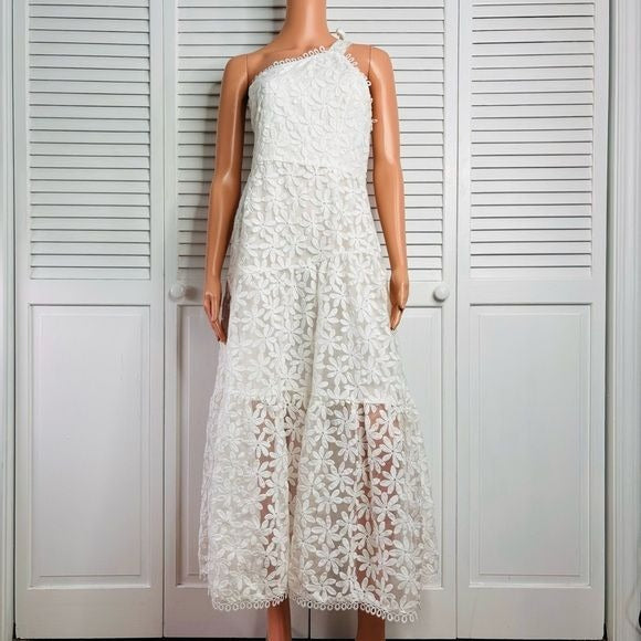 *NEW* LOST + WANDER Madonna Lily Lace One-Shoulder Maxi Dress Size Medium