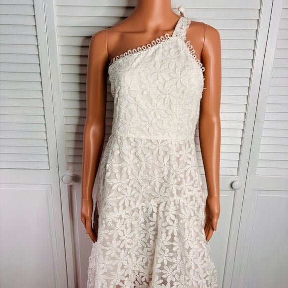 *NEW* LOST + WANDER Madonna Lily Lace One-Shoulder Maxi Dress Size Medium