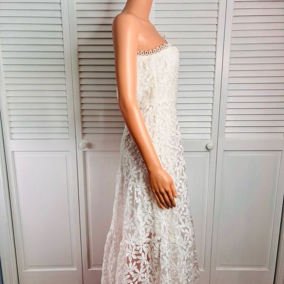 *NEW* LOST + WANDER Madonna Lily Lace One-Shoulder Maxi Dress Size Medium